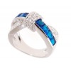 18k White Gold Sapphire & CZ Ring